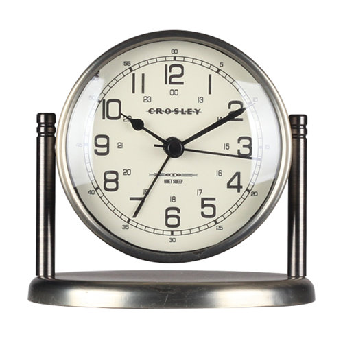 Crosley Traditional Analog Metal Quartz Movement / Crystal Tabletop